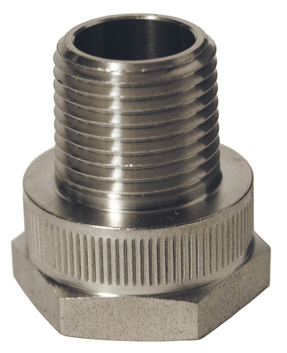 5031212SS by Dixon Valve | Garden Hose Adapter | 3/4" Female GHT Rigid x 3/4" Male NPT x 1/2" Female NPT | 303 Stainless Steel