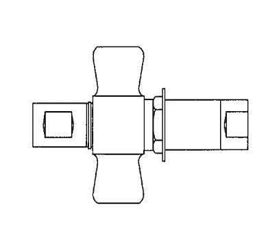 5100-24B by Danfoss | 5100 Series | Quick Disconnect Coupling | 1" Female NPT Valved w/ Wing Nut and Flange | Brass