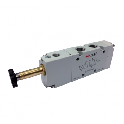 01VA050002N by AIGNEP | 01V Control Valves Series | 5 port/4 way/2 position | Single Solenoid External Pilot Spring Return | 1/8" NPTF