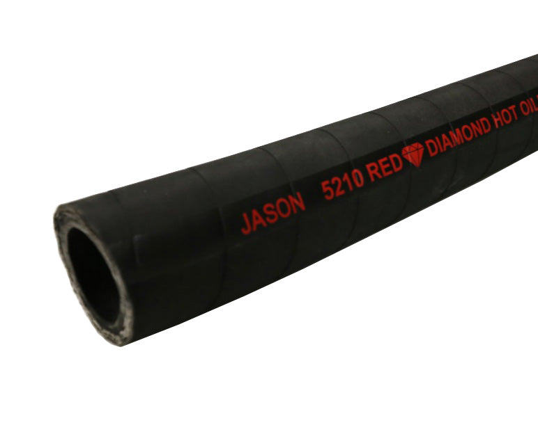 5210-24-150 by Jason Industrial | 5210 Series | Red Diamond Hot Oiler Hose | 1-1/2" ID | 2.13" OD | 2300 PSI | Black | 150ft