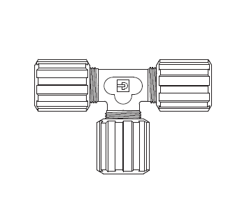 5326160 PURELOC® by NewAge | PFA Compression Fitting | Union Tee | 1/4" Tube OD