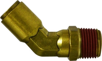 541008S by Midland | DOT Push-In Fitting | Swivel | 5/8" Tube OD x 1/2" Male NPTF | 45° Elbow | Brass