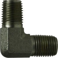 550064 by Midland | Hydraulic Adapter | 3/8" Male Pipe x 1/4" Male Pipe | 90° Elbow | Steel
