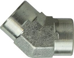 55052 by Midland | Hydraulic Adapter | 1/8" Female Pipe x 1/8" Female Pipe | 45° Elbow | Steel