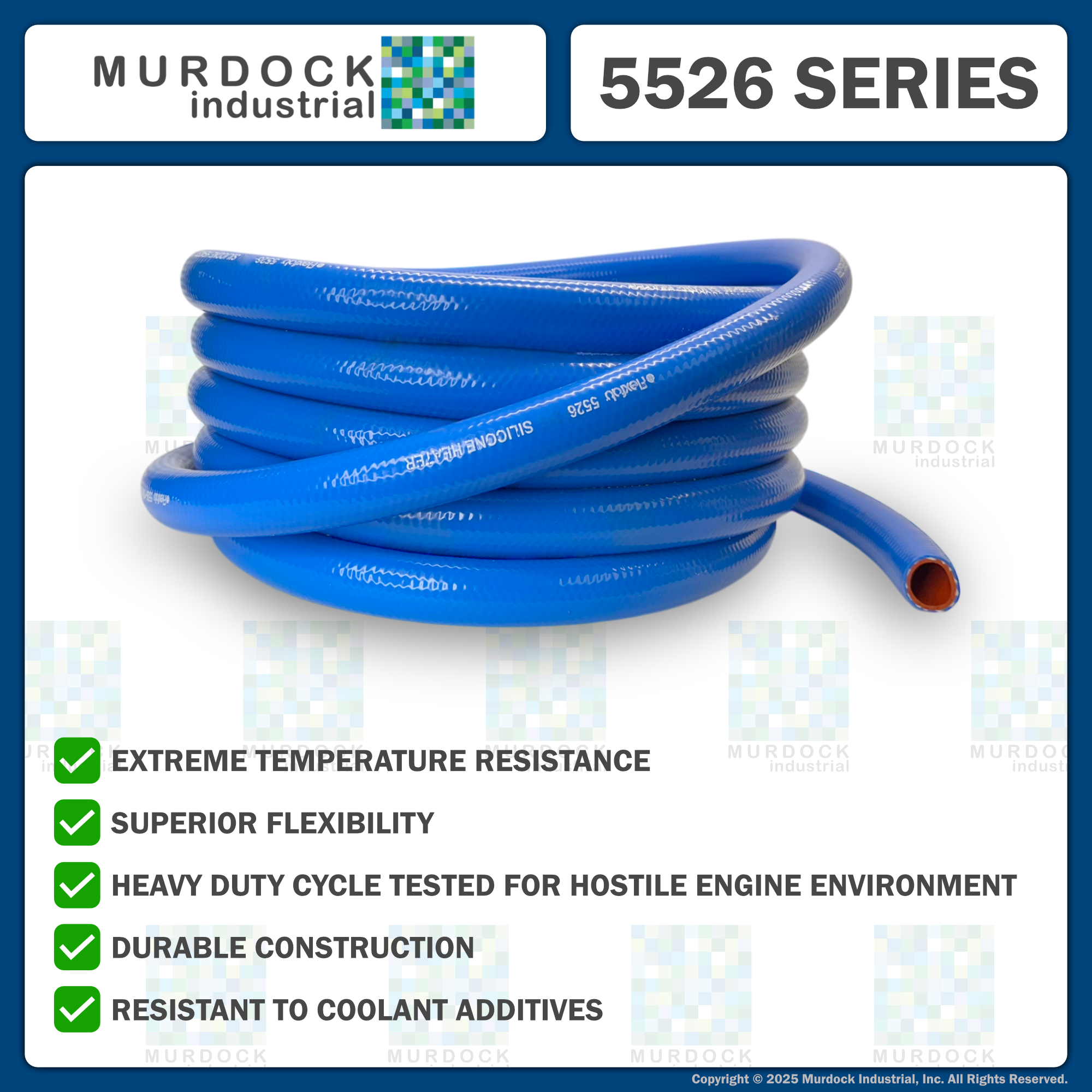 5526-075x50 by FlexFab | Series 5526 | 1-ply Standard Heater Hose | 0.75" ID | 1.08" OD | Blue | 50ft Boxes