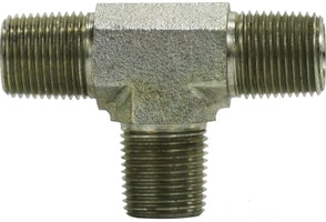 560044 by Midland | Hydraulic Male Pipe | 1/4" Male Pipe x 1/4" Male Pipe x 1/4" Male Pipe | Tee | Steel