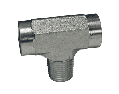 5604-16 Dixon Valve Zinc Plated Steel Branch Tee - (Two) 1"-11-1/2 Female NPTF Pipe x 1"-11-1/2 Male NPTF Pipe