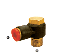 569BJ-06-04 by AdaptAll | -06 Banjo Polytube Push to Connect x -04 Male BSPT | 90° Elbow | Brass