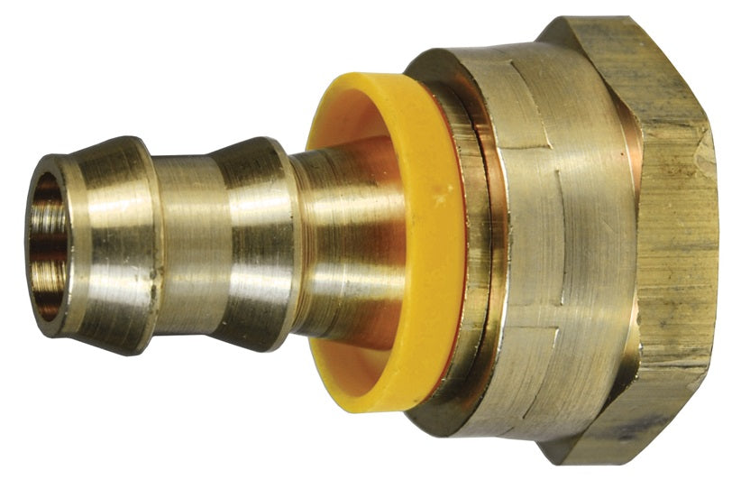 5740812C by Dixon Valve | Lok-On (Push-On) Female Swivel Garden Hose Fitting | 3/4" Female GHT x 1/2" Hose ID | Brass