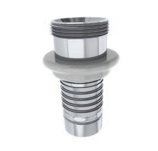 5773011 (30BSMC50) PROGRIP™ by PT-Coupling | Type BSMC50 | Sanitary C50 Crimp Fitting | 3" Bevel Seat Male Body with Bumper x 3" Hose Barb | 304 Stainless Steel