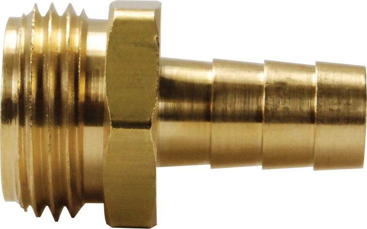 5851012C by Dixon Valve | Short Shank Fitting | Male Coupling | with Hex | 3/4" Male GHT x 5/8" Hose ID | 1" Shank Length | Brass