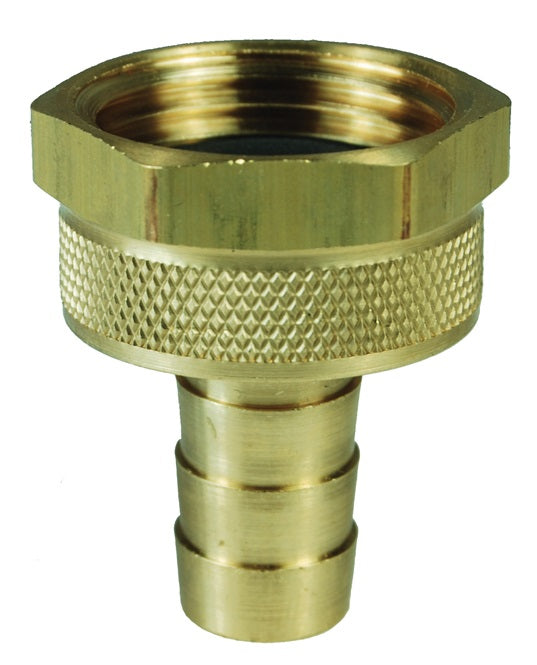 5881212C by Dixon Valve | Short Shank Fitting | Female Swivel | with Hex Nut | 3/4" Female GHT x 3/4" Hose ID | 1" Shank Length | Brass