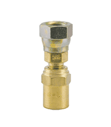 5D13-S by ZSi-Foster | Reusable Hose Fitting | Female Swivel w/ Nut | 3/8" ID x 13/16" OD | Swivel | Brass/Steel