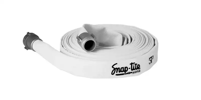 5P25X50W25NBR by Snap-Tite | 5P Series | Single Jacket Fire Hose Assembly with EPDM Liner | 2-1/2" Hose I.D. | 2-1/2" Male NH x 2-1/2" Female NH Rocker Lug Couplings | 250 PSI | Uncoated White | 50ft Length