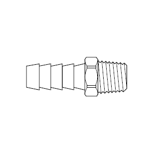 6000505 THERMOBARB® by NewAge | Brass Barbed Fitting Male Adapter | 0.125" Hose ID x 0.250" Male NPTF | Bag of 10