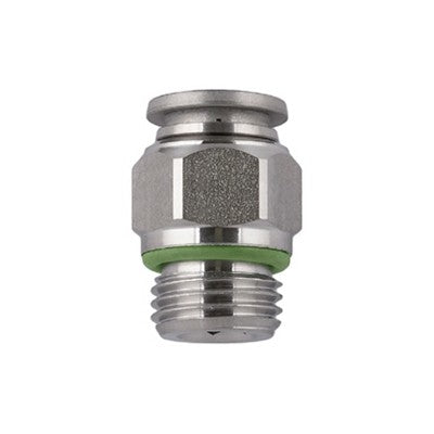 60020-10-3/8 by AIGNEP | 60/62 Series | 10mm Tube Push Connect x 3/8" Male BSPP | Straight | FKM Seal | Stainless Steel