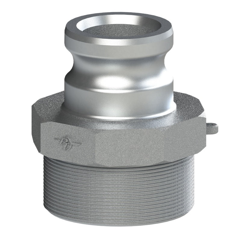 60164030 (40X30F) by PT-Coupling | Reducing Cam & Groove Adapter | Type F | 4" Adapter x 3" Male NPT | Aluminum