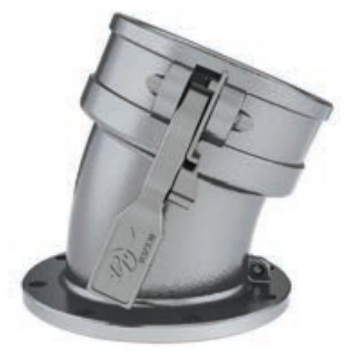 6058400022 (TTF40C-22.5) by PT-Coupling | Petroleum Handling Cam & Groove Adapter | 22.5° Elbow | 4" Coupler x 4" TTMA Flange | Aluminum