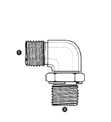 6059-16-12 by AdaptAll | -16 Male ORFS x -12 Male BSPP | Adjustable 90° Elbow | Carbon Steel