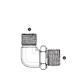 6069-10-22 by AdaptAll | -10 Male ORFS x 22mm Male Metric | Adjustable 90° Elbow | Carbon Steel