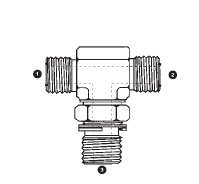 6169-08-08-18 by AdaptAll | -08 Male ORFS x -08 Male ORFS x 18mm Male Metric | Adjustable Branch Tee | Adapter | Carbon Steel