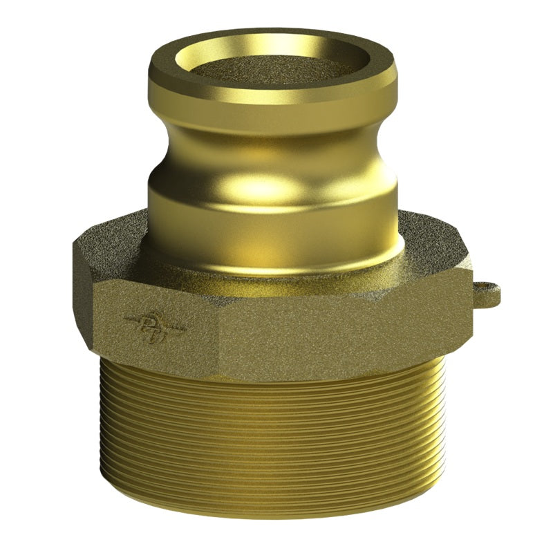 62164030 (40X30F) by PT-Coupling | Reducing Cam & Groove Adapter | Type F | 4" Adapter x 3" Male NPT | Brass