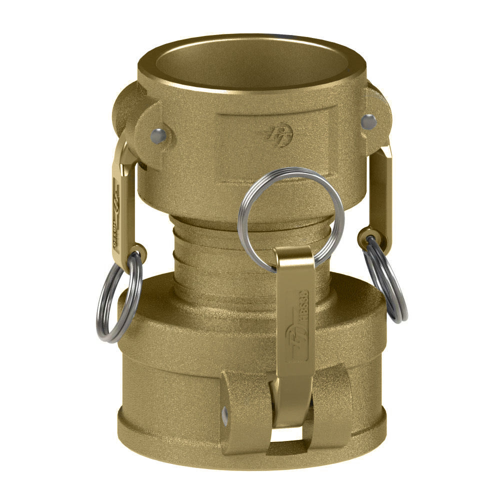 62271515 (15CX15C) by PT-Coupling | Cam & Groove Coupler | Spool Coupler | Type CXC | 1-1/2" Coupler x 1-1/2" Coupler | Brass/HB | Buna-N Seal
