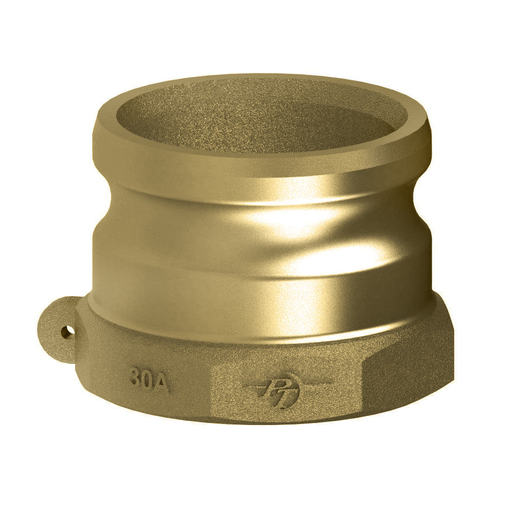 62372500 (25AFH) by PT-Coupling | Cam & Groove Adapter | Type AFH | 2-1/2" Adapter x 2-1/2" Female Fire Hose (NH) Thread | Brass | EPDM Seal