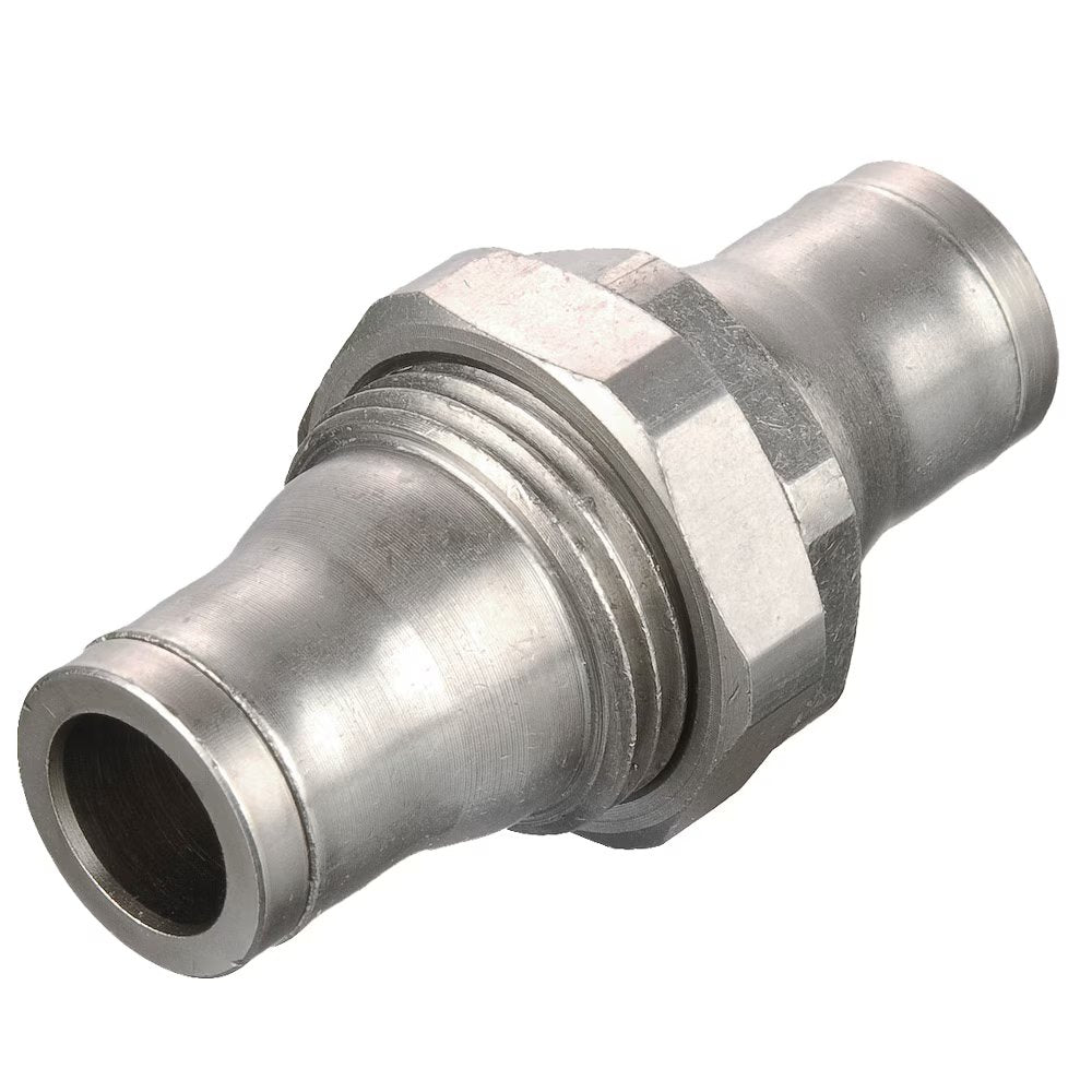 62PLMBH-6M by Parker | Prestolok PLM Metal Push-to-Connect Fittings | Bulkhead | 6 mm Tube Size | 17.50 mm Height | 17.50 mm Width | 39.00 mm Length | Straight | Electroless Nickel-Plated Brass | Pack of 10