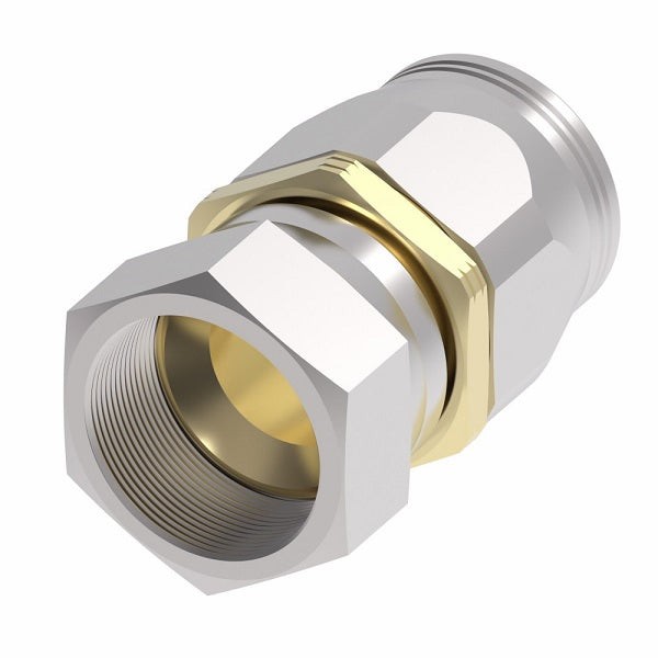 63-190535-24 Aeroquip by Danfoss | Female 37° JIC Swivel Super Gem PTFE Reusable Hose Fitting | -24 Female 37° JIC Swivel x -24 Reusable Hose End | Steel & Brass