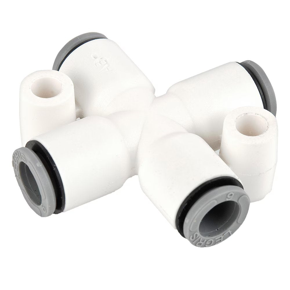 6307 08 00WP2 by Parker | Legris Tube-to-Tube Fitting | 8 mm Tube Size | 45 mm Length | Cross | Polymer | Pack of 10