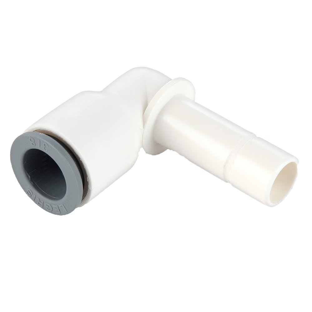 6382 60 00WP2 by Parker | Legris Plug-In Fitting | 3/8" Tube Size x 3/8" Tube Size | 39 mm Length | 90° Elbow | Polymer | Pack of 10