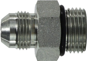 64005 by Midland | Hydraulic JIC to O-Ring Connector | 1/2-20 Male JIC 37° Flare x 1/2-20 Male O-Ring Boss | Steel