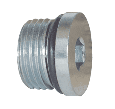6408HHP-6 Dixon Valve Zinc Plated Steel Hollow Hex O-Ring Plug - 9/16"-18 Male SAE O-Ring Boss Thread