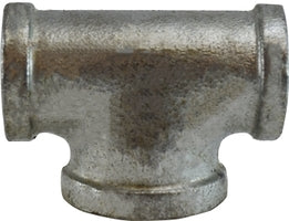 64299 by Midland | Malleable Iron #150 Fitting | Bullhead | 1" Female NPT x 1" Female NPT x 1-1/4" Female NPT | Tee | Galvanized Iron