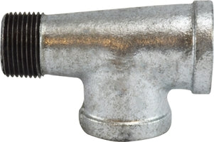 64364 by Midland | Malleable Iron #150 Fitting | 3/4" Female NPT x 3/4" Female NPT x 3/4" Male NPT | Service (Street ) Tee | Galvanized Iron