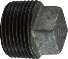 64652 by Midland | Malleable Iron #150 Fitting | Square Head Plug | 3/8" Male NPT | Galvanized Iron