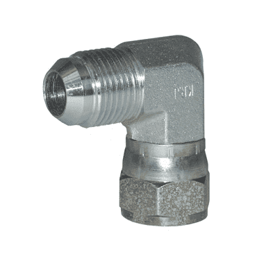6500-6-4 Dixon Valve Zinc Plated Steel 9/16"-18 Male 37 deg. JIC Flare x 7/16"-20 Female 37 deg. JIC Swivel 90 deg. Elbow