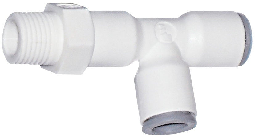 65035611WP2 by Dixon Valve | LIQUIfit™ Fitting | Swivel Male Run Tee | 1/8" Male NPTF (Run) x 1/4" Tube OD x 1/4" Tube OD | Nylon