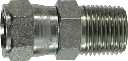 650586 by Midland | Hydraulic JIC Swivel to Male Pipe | 3/4-16 Female JIC 37° Flare x 3/8" Male Pipe | Adapter | Steel