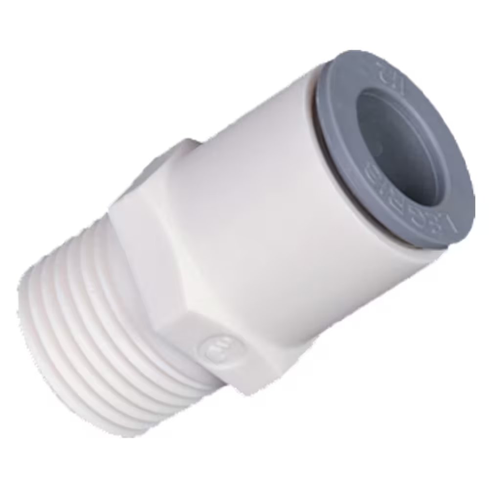 6505 62 22WP2 by Parker | Legris Stud Fitting | 1/2" Tube Size x 1/2" Male NPTF Thread | 15/16" Hex | Straight | Polymer | Pack of 5