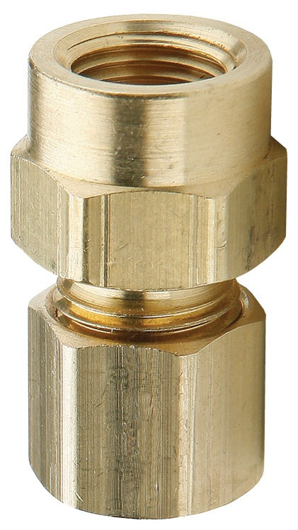 66C-0404 by Dixon Valve | Compression Fitting | Female Connector | 1/4" Female NPTF x 1/4" Tube OD | Brass