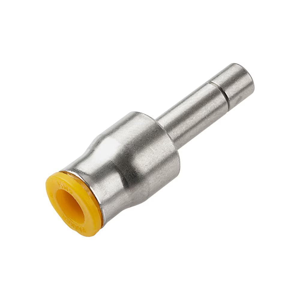67PLP-8M-10M by Parker | Prestolok PLP Push-to-Connect Fittings | Tube Reducer | 8mm Tube Size x 10mm Tube Size | 47mm Length | 26.5mm Length 1 | Straight | Nickel-Plated Brass | Pack of 10