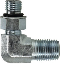 6806NWO108 by Midland | Hydraulic Swivel Adapter | 90° Elbow | 5/8" Male O-Ring x 1/2" Male Pipe | Steel