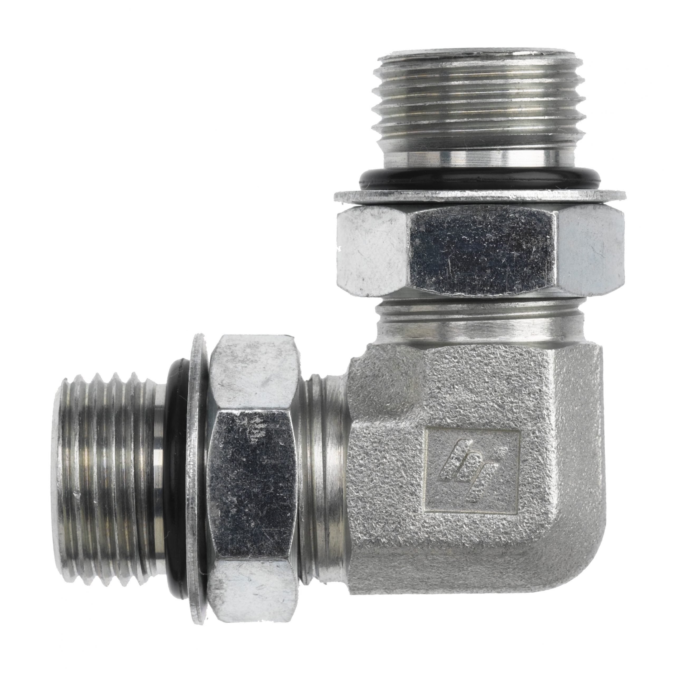 6807-20-20-NWO-FG by Brennan Inc. | -20 Male Adjustable O-Ring Boss x -20 Male Adjustable O-Ring Boss | 90° Elbow | Forged Steel