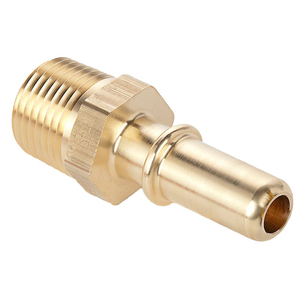68ALS-8-8 by Parker | Safe Lock Fitting | 1/2" SAE J2044 Push-to-Connect x 1/2" Male NPTF Thread | Straight | Brass