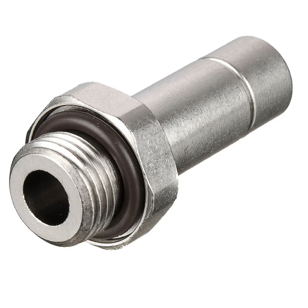 68PLMSP-10M-4G by Parker | Prestolok PLM Metal Push-to-Connect Fittings | Threaded Fitting | 10 mm Standpipe x 1/4" Male BSPP Threads | 17.50 mm Height | 34.50 mm Length | Straight | Electroless Nickel-Plated Brass | Pack of 10