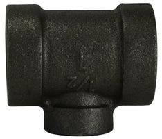 69344 by Midland | Extra Heavy Malleable Iron 300# Fitting | Reducing | 2-1/2" Female NPT x 2" Female NPT x 2-1/2" Female NPT | Tee | Black Iron