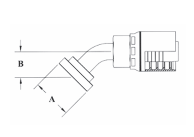 6GC50-16x16 by Couplamatic | Grip Crimp 6GC Series Coupling | 1" Hose ID x 1" Split Flange Size | Code 61 | 45° Elbow | Trivalent Zinc Plating