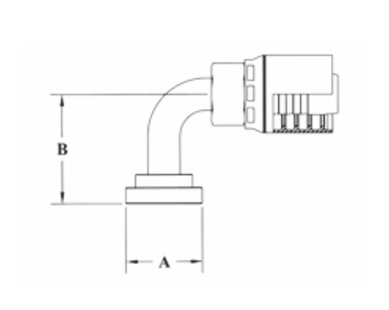 6GC53-20x20 by Couplamatic | Grip Crimp 6GC Series Coupling | 1-1/4" Hose ID x 1-1/4" Split Flange Size | Code 61 | 90° Elbow | Trivalent Zinc Plating